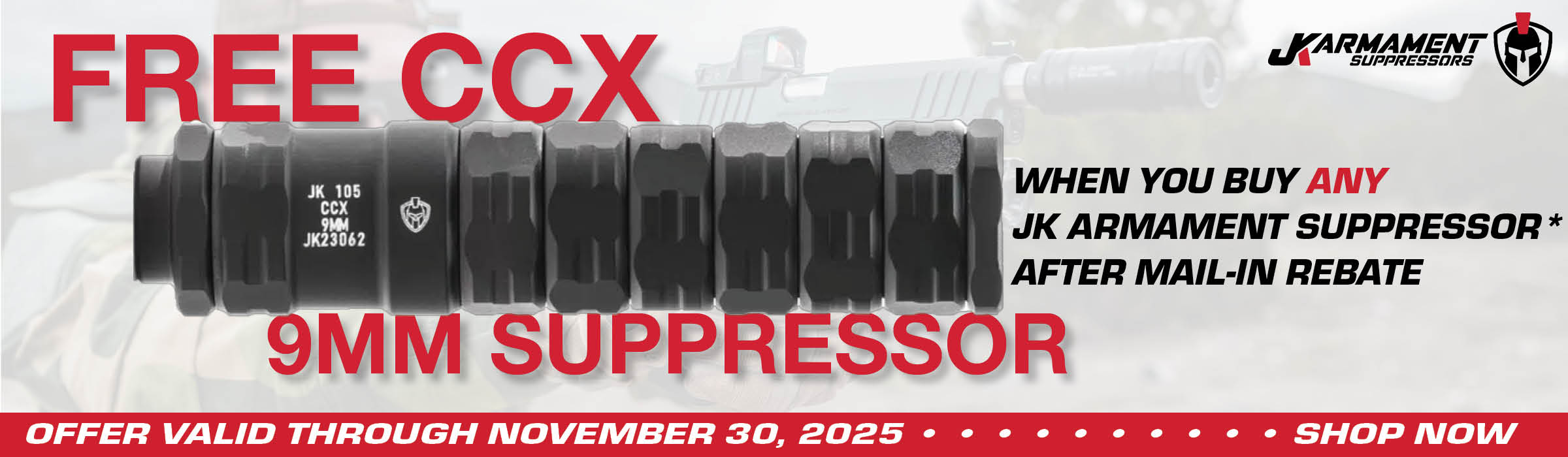 JK Armament Free CCX 9MM Suppressor Promotion